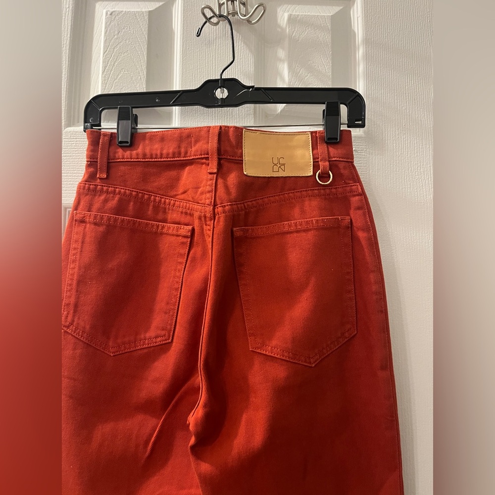 Ulla Johnson Brick Red Flare Jeans - Picture 5 of 6